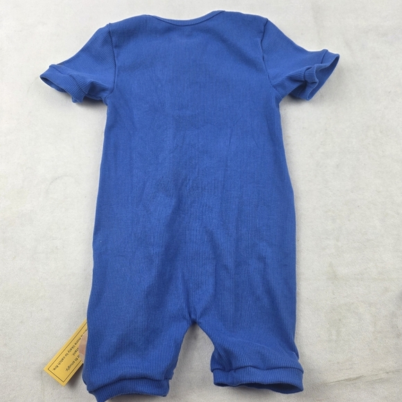 NWT Rivera & Littles Blue Ribbed Shorty Zippy Short Zippered Romper 12-18 Months - Picture 3 of 5